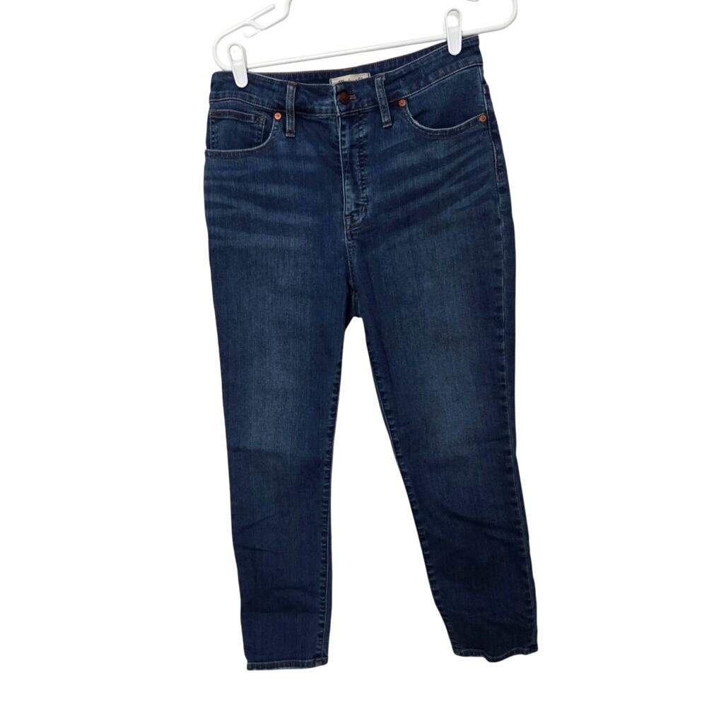 Madewell Blue Denim Stretch Ankle Curvy High Rise Skinny Crop Jeans Size 29